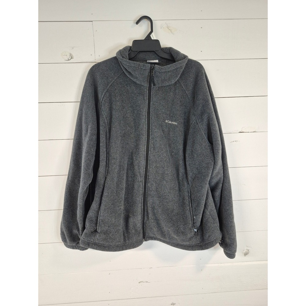 Columbia Benton Springs Full Zip Fleece Jacket Charcoal Gray Women XL